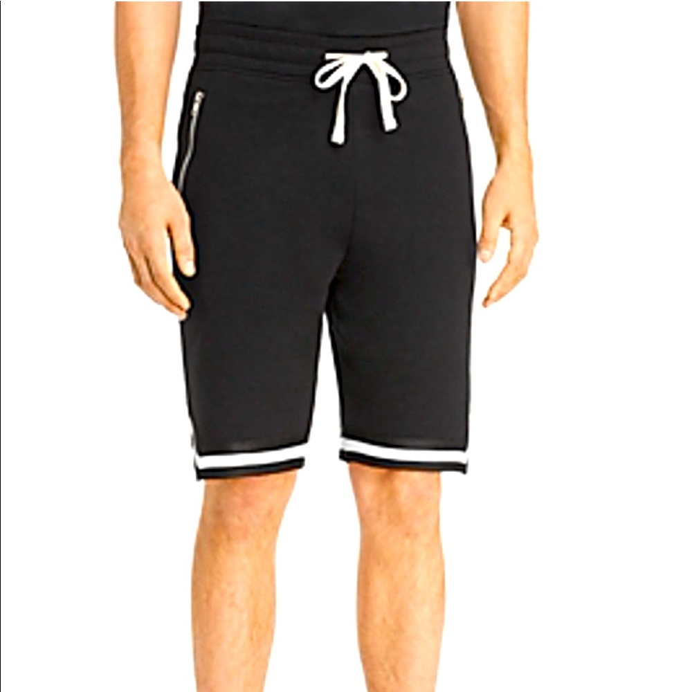 Pacific & Park Black Terry Fleece BBall Shorts